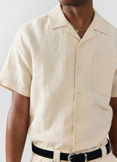 Short Sleeve Cuban Shirt | Linen | Cream
