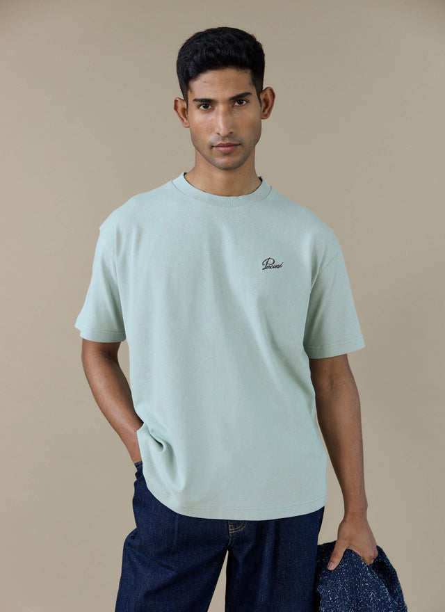 Perci Script T Shirt | Organic Cotton | Sage