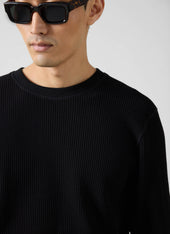 Waffle Long Sleeve T Shirt Cotton