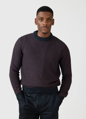 Charlestown Knitted Jumper | Navy Burgundy