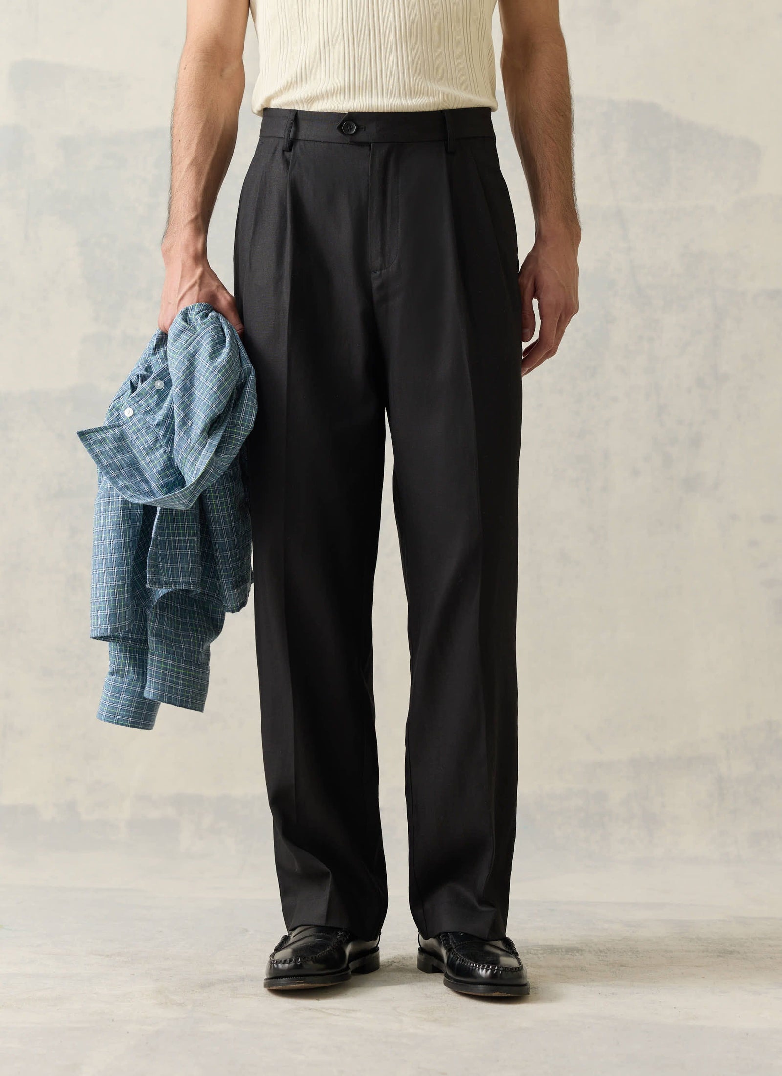 Double Pleated Leg Trousers Lyocell