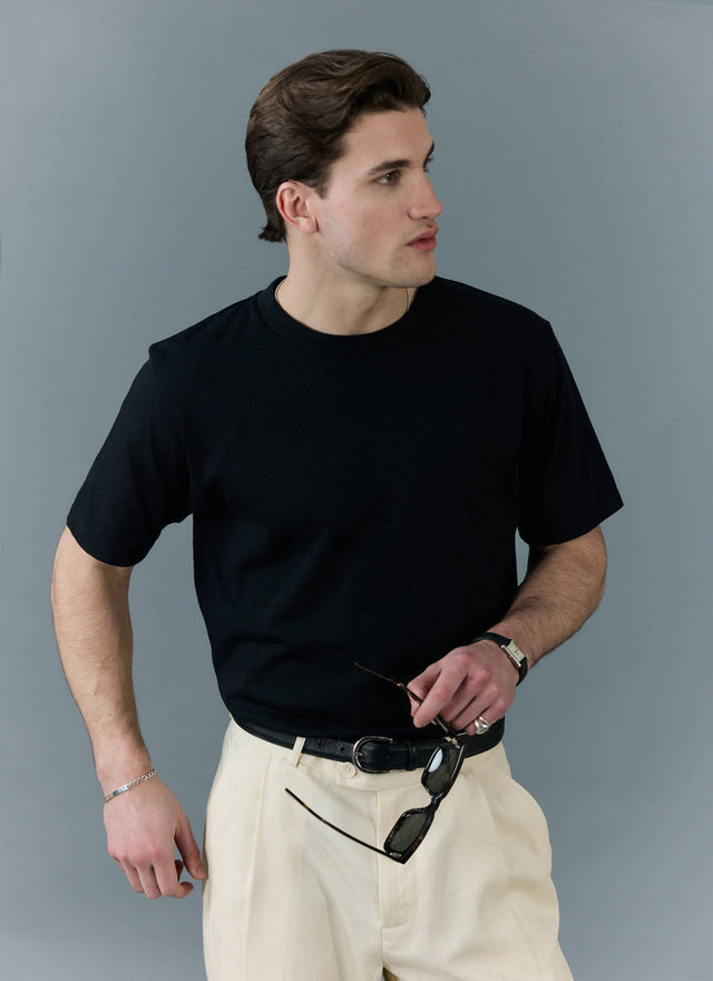 Men's Plain Black T Shirt | Regular Fit | Organic Cotton