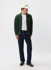 Gardner Dense Knitted Zip Cardigan Cotton
