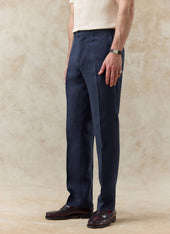 Tailored Linen Trousers | Navy