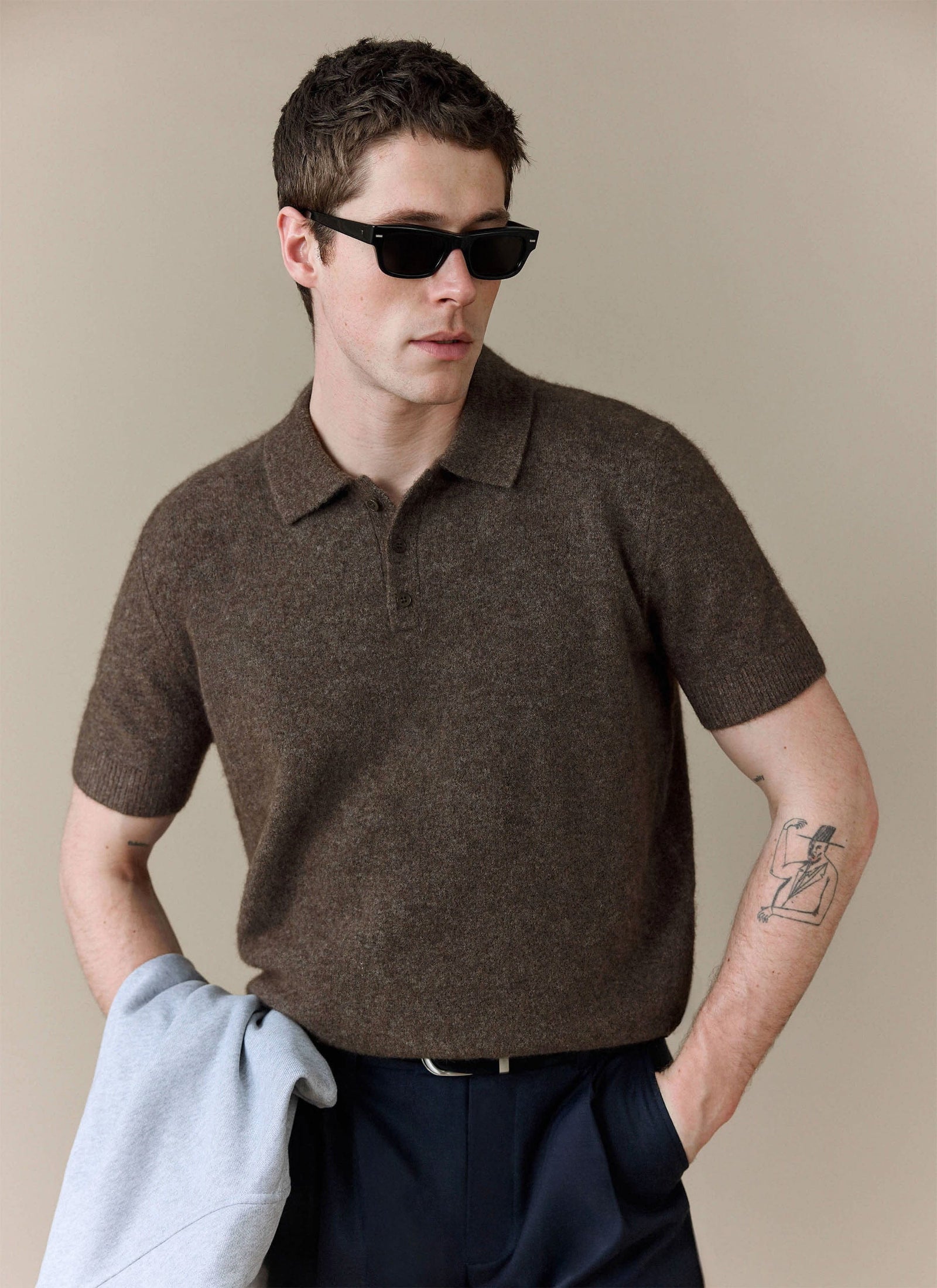 Collins Knitted Polo Yak