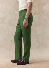 Tailored Linen Trousers | Forest