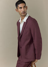 Tailored Blazer Linen Merlot