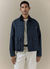 Wax Zip Jacket | Cotton | Navy
