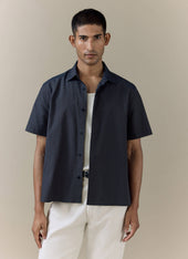 Rowan Seersucker Boxy Shirt Cotton Stripe