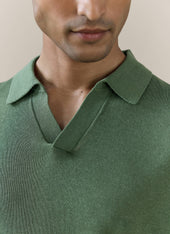 Laurence Knitted Polo Linen Lyocell Blend