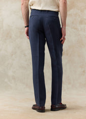 Tailored Linen Trousers | Navy