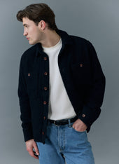 Blanket Overshirt | Casentino Wool | Navy