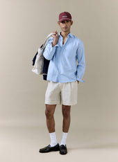 Pleated Tailored Shorts | Linen | Cream