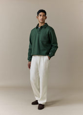 Dudley Boxy Sweatshirt | Cotton | Forest