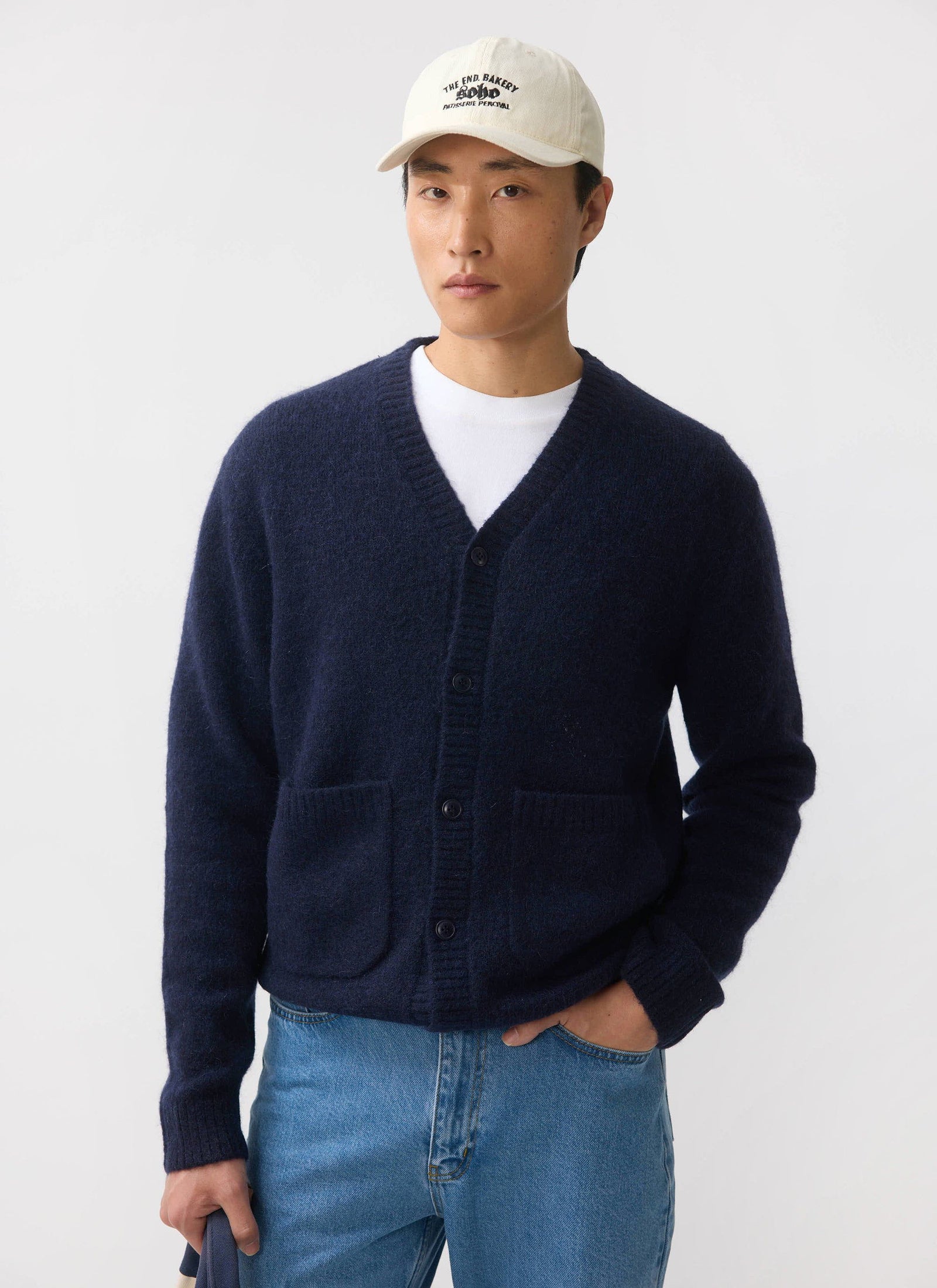 Glove Cardigan Mohair Navy