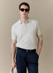 Collins Knitted Polo | Yak | Cream