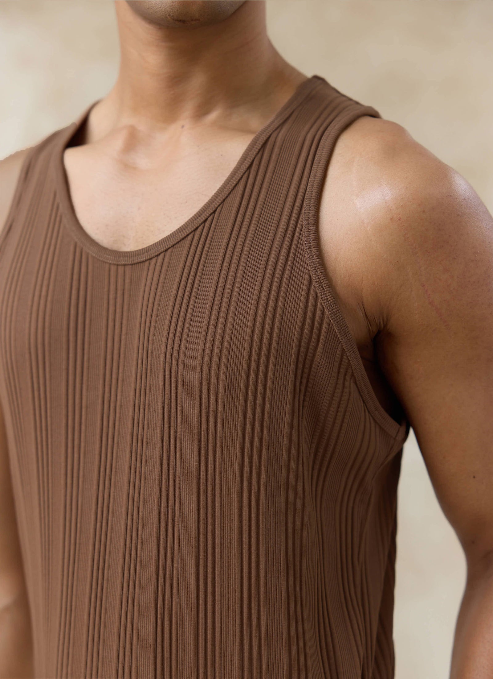 Leon Ribbed Vest Cotton