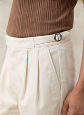 Blake Double Pleated Shorts Cotton