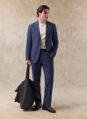 Tailored Linen Trousers | Navy