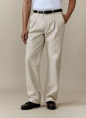 Seb Inverted Pleat Trousers Cotton