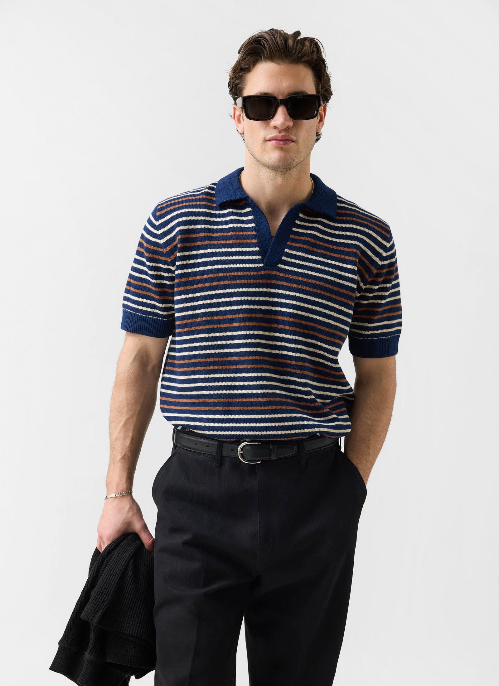 Douglas Boxy Knitted Polo Cotton