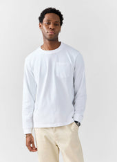 Long Sleeve Pocket T Shirt | Organic Cotton | White