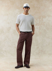 Ernie Waffle T Shirt | Organic Cotton | Cream Stripe