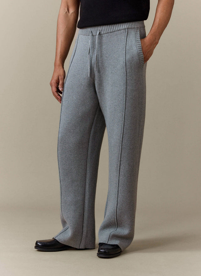 Chronicle Knitted Straight Leg Trackpant | Cotton | Grey