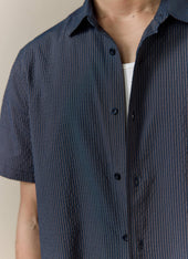 Rowan Seersucker Boxy Shirt Cotton Stripe