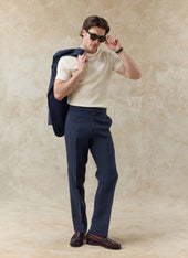 Tailored Linen Trousers | Navy