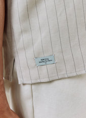 Striped Boxy Shirt Linen Blend