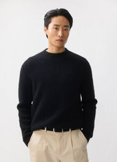 White Glove Crew Neck Jumper | Mohair | Black