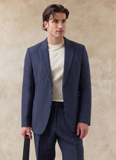 Tailored Linen Blazer | Navy