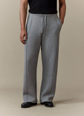 Chronicle Knitted Straight Leg Trackpant Cotton Grey