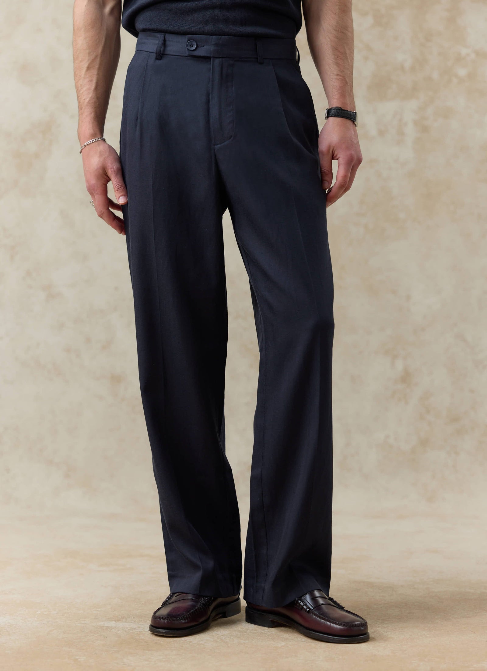 Pleated Leg Trousers Lyocell