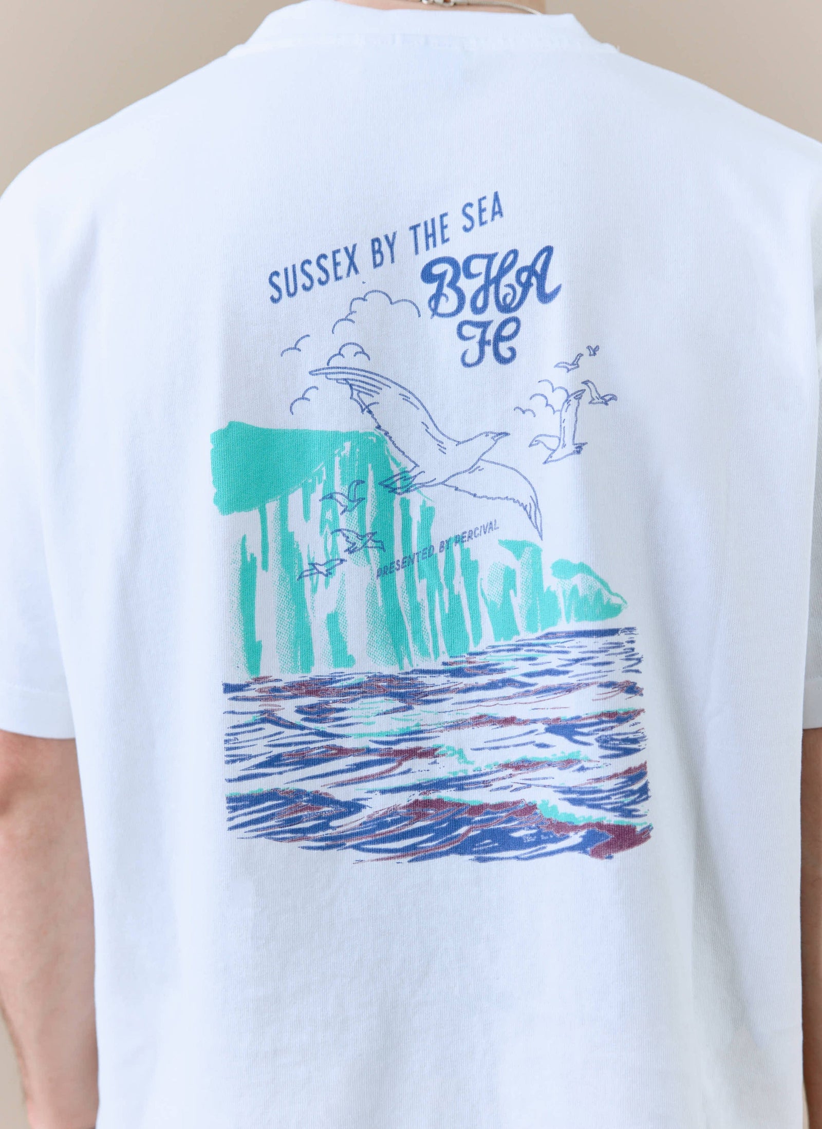Beach Front T Shirt Brighton Hove Albion F C X Percival White