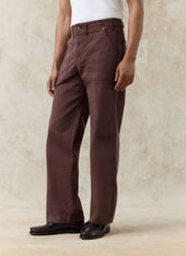 Lungo Herringbone Straight Trousers Cotton