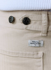 Lungo Herringbone Straight Trousers | Cotton | Cream