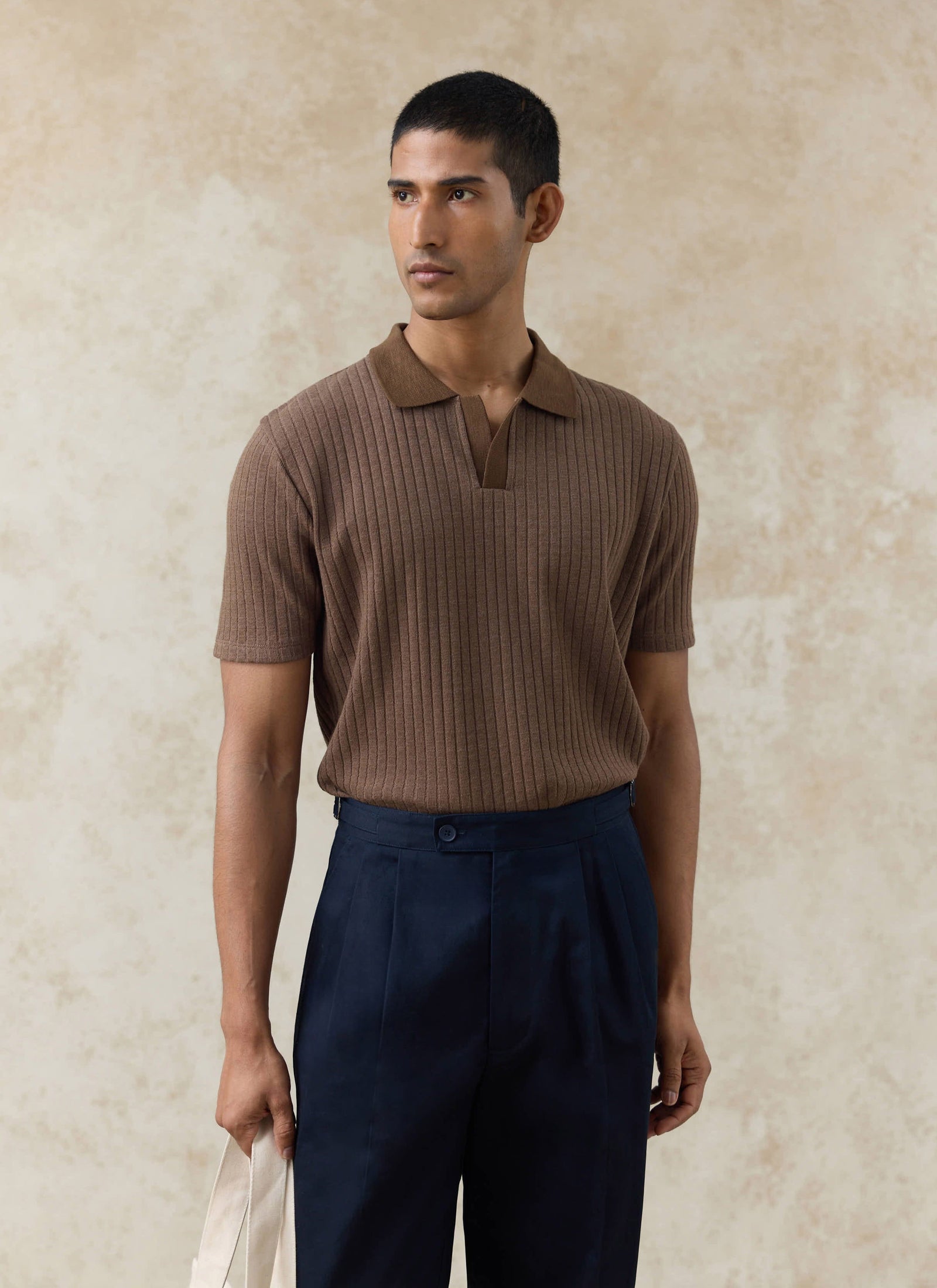 Anthony Ribbed Polo Cotton