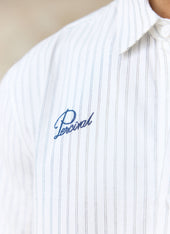Lucia Embroidered Shirt Cotton Stripe