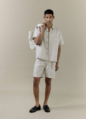 Striped Tailored Shorts Linen Blend