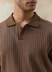 Anthony Ribbed Polo Cotton