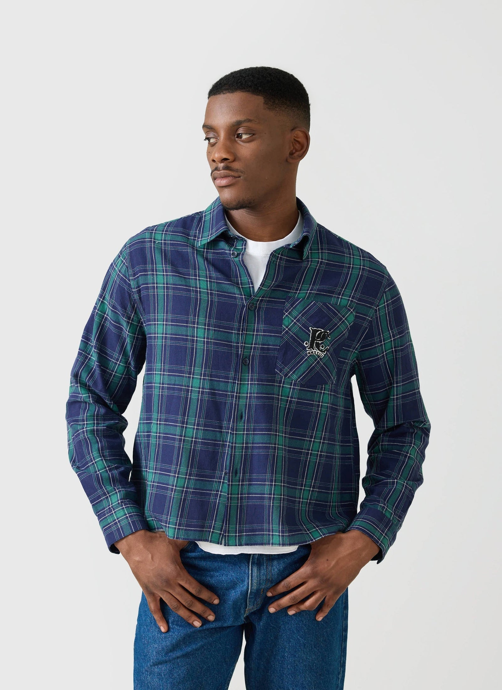 Check Boxy Long Sleeve Shirt Champion X Percival