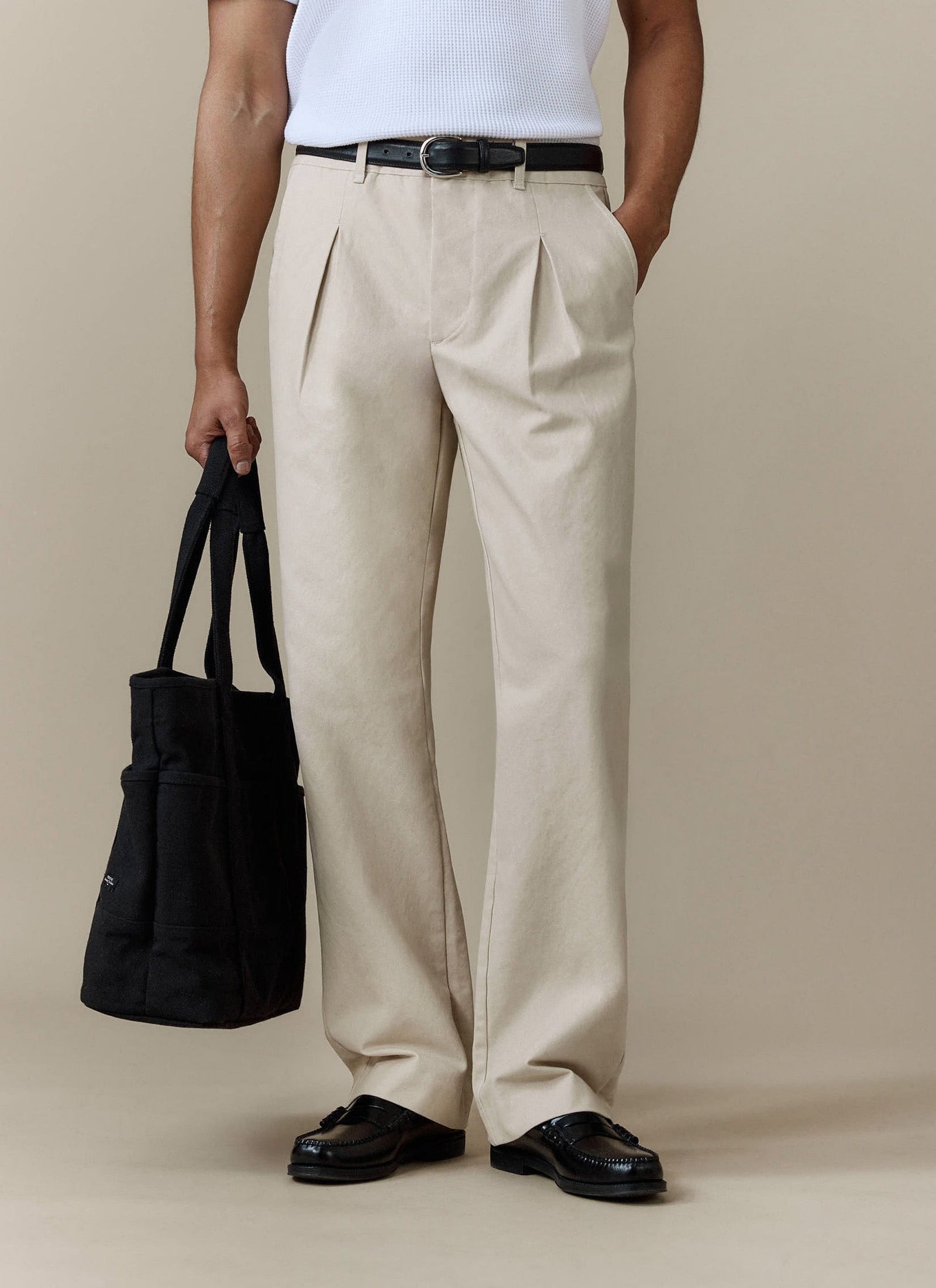 Seb Inverted Pleat Trousers Cotton