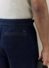 Blake Double Pleated Denim Shorts Cotton