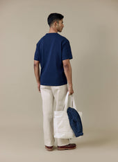 Perci Script T Shirt | Organic Cotton | Navy