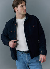 Blanket Overshirt | Casentino Wool | Navy