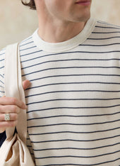 Ernie Waffle Long Sleeve T Shirt Organic Cotton Stripe