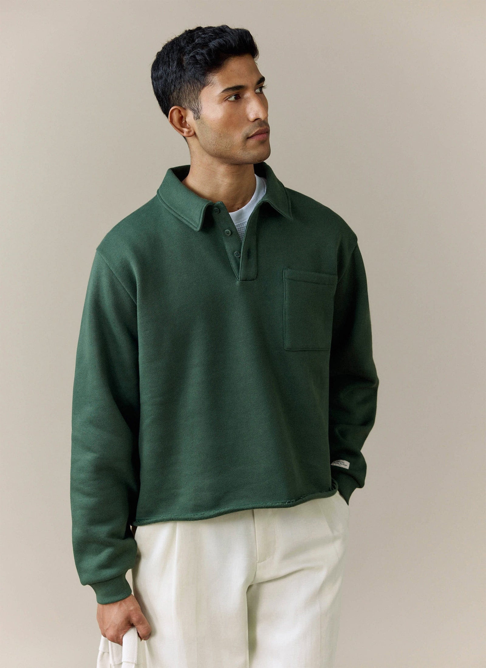 Dudley Boxy Sweatshirt | Cotton | Forest