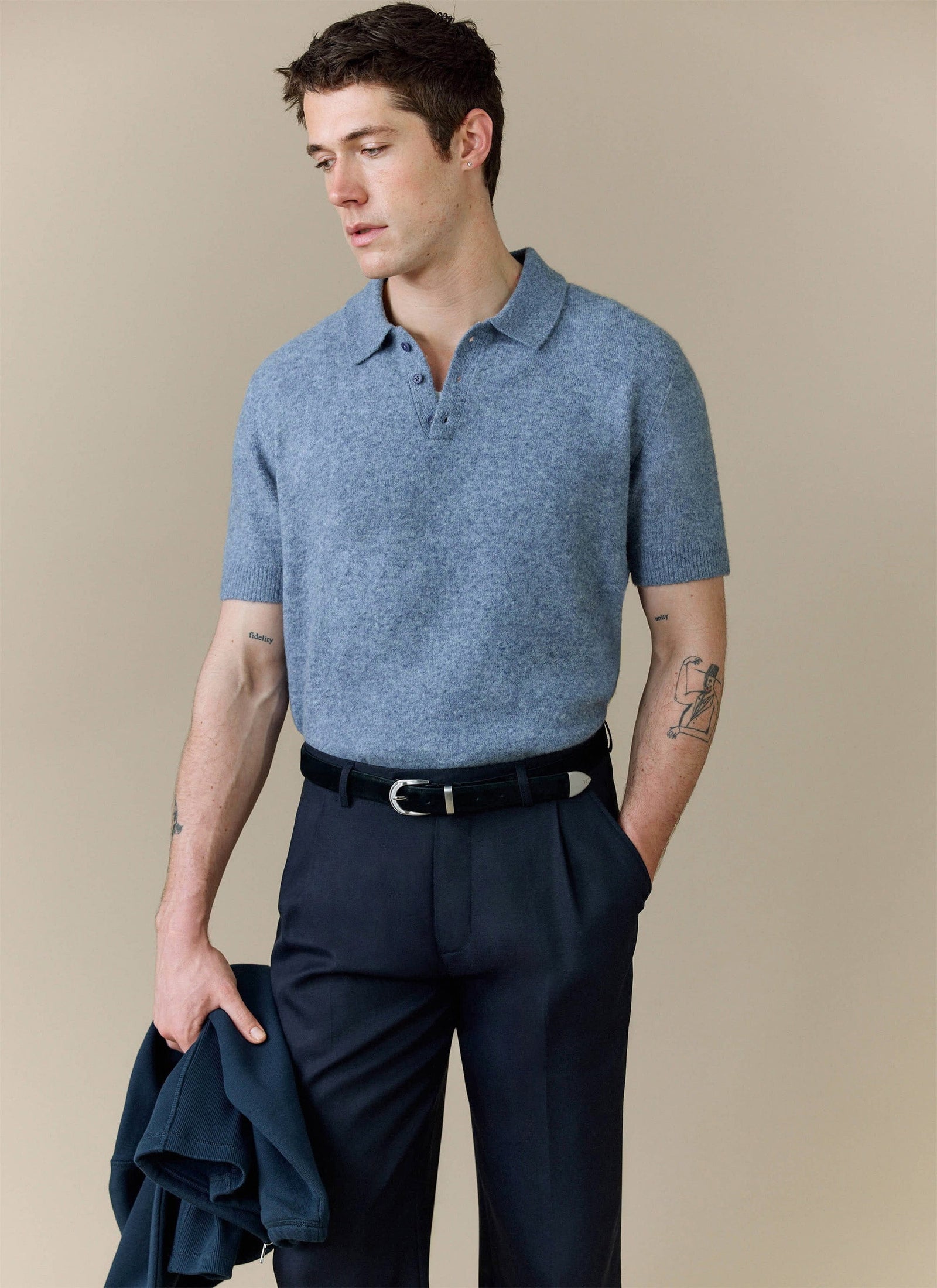 Collins Knitted Polo Yak